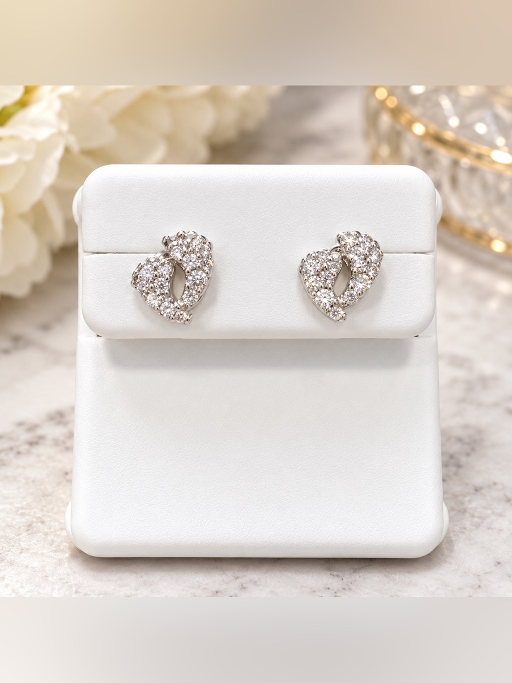 Baby Foot Print 3/4 CTW Moissanite Sterling Silver Cluster Stud Earrings